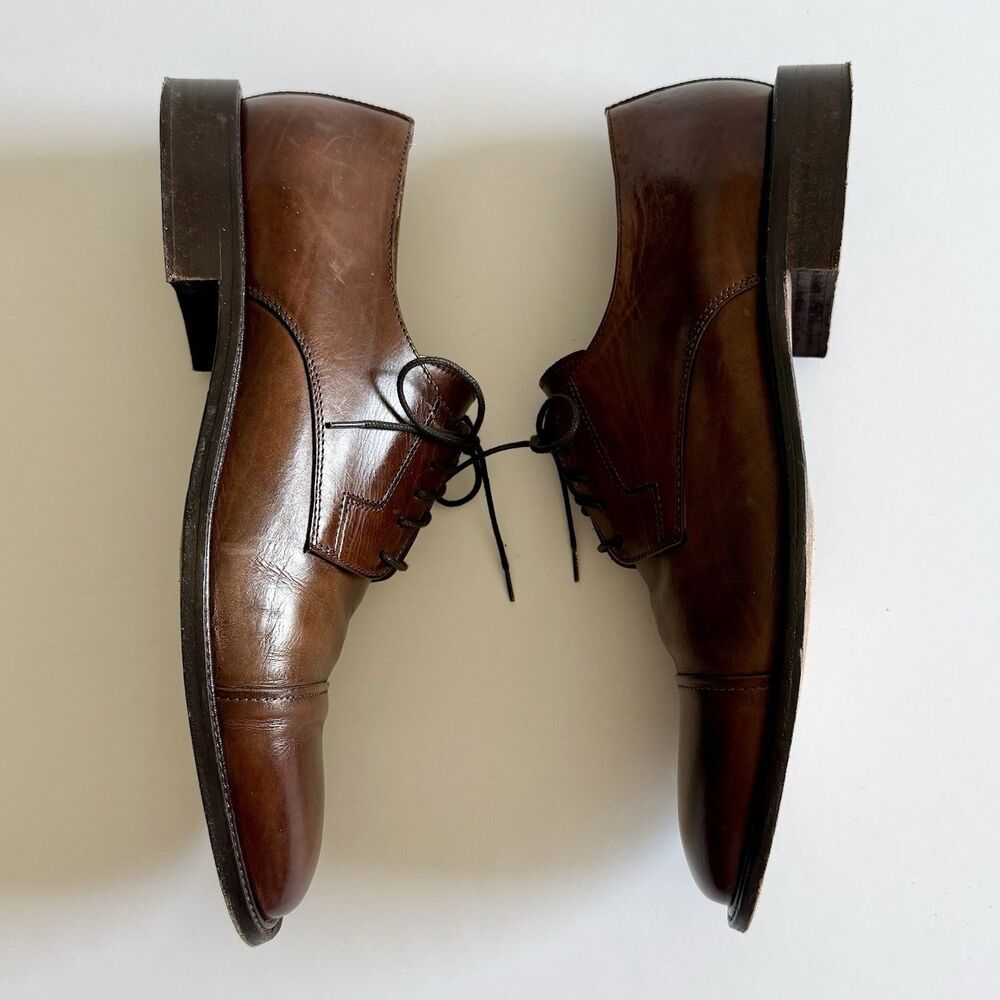 J.Murphy Johnston & Murphy Novick Brown Cap Toe Leather Dress Shoes Mens Size 9M - Picture 6 of 16